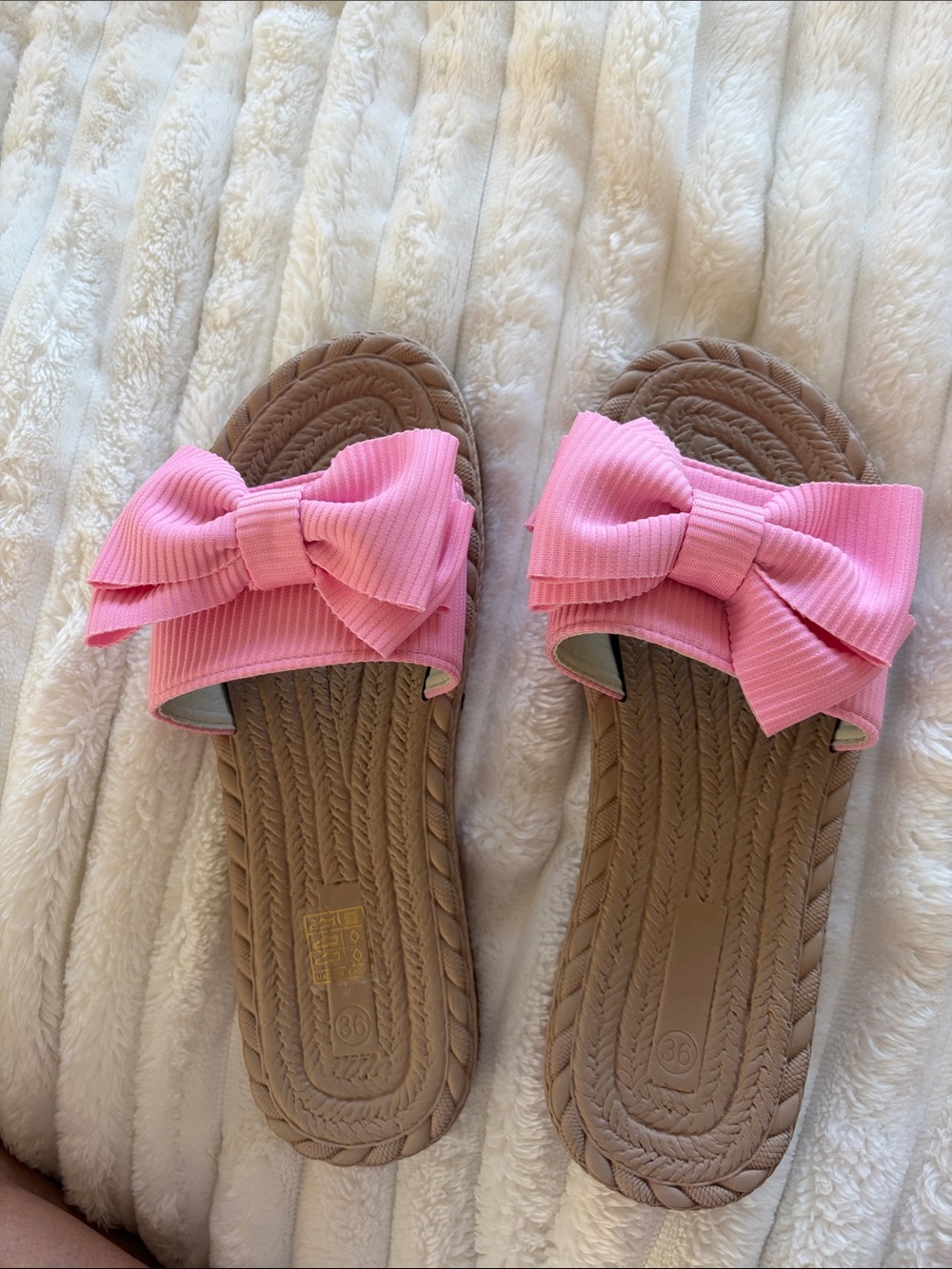 Pink Bow Slide Sandals